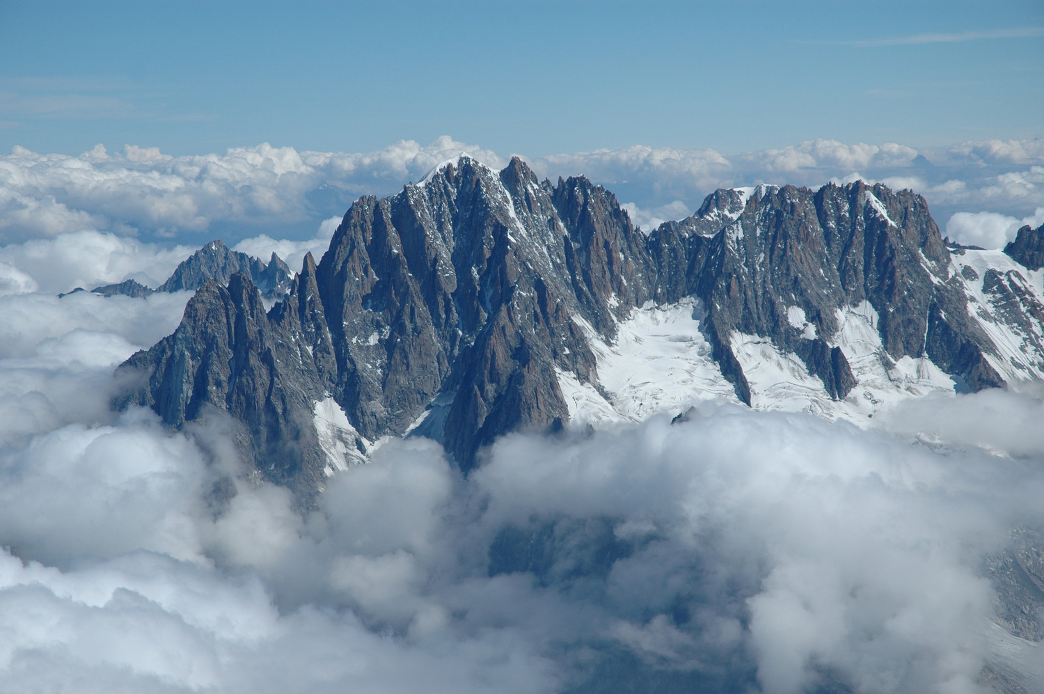 Aiguille Verte, Droites