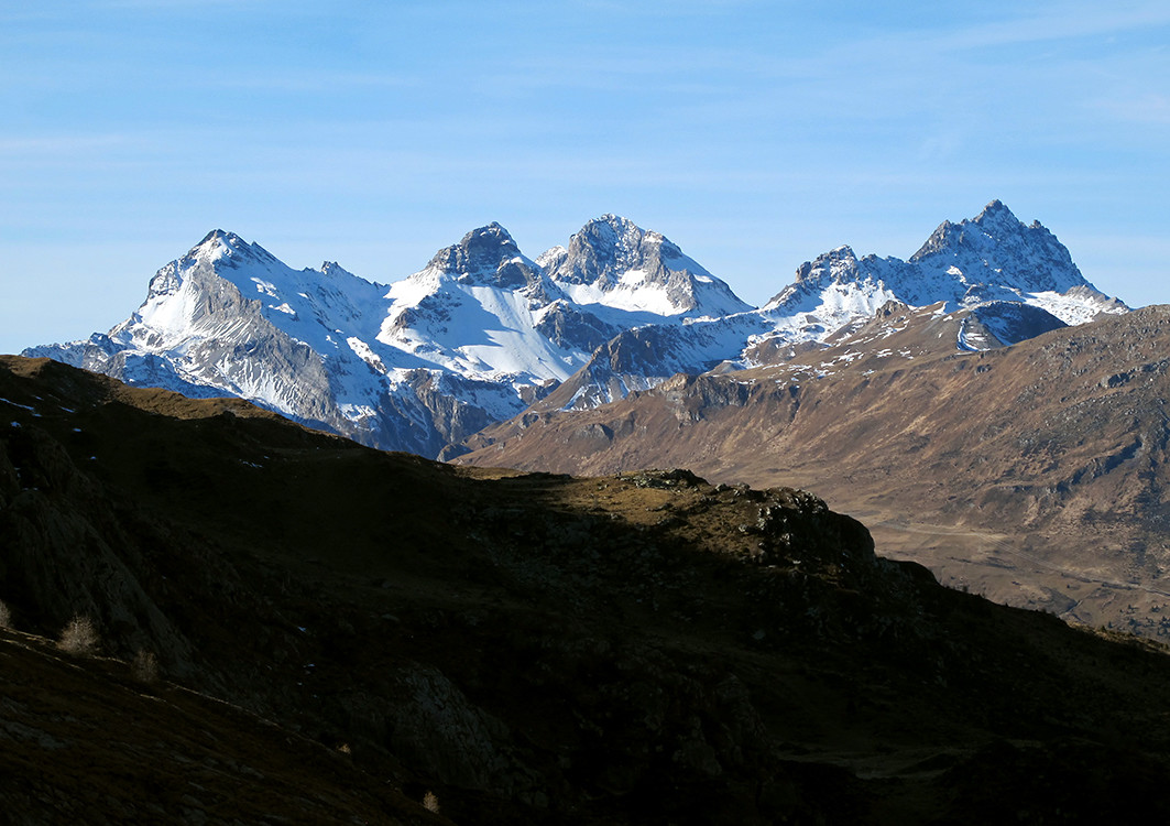 Splügener Kalkberge, viste dall' Alp Neaza.