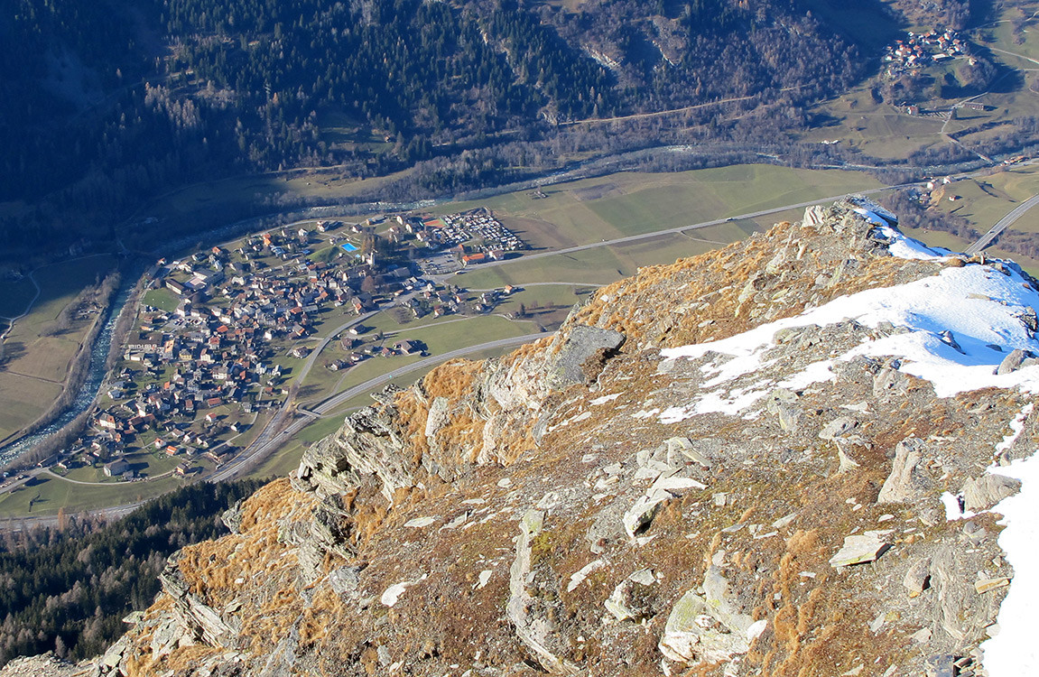 Piz la Tschera: Andeer a volo d'uccello...