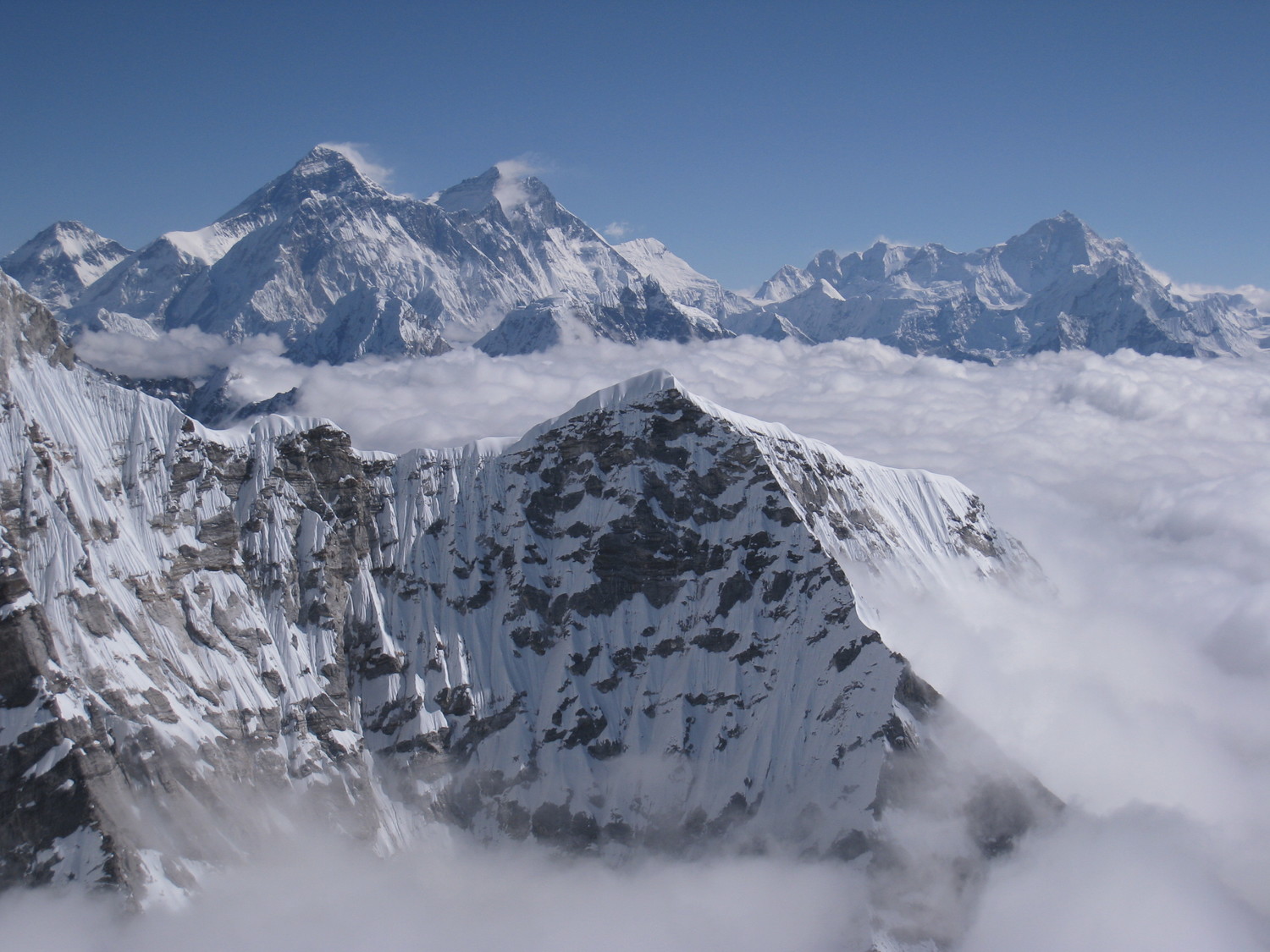 Parchermo - vue vers Everest, Nuptse, Lotse, Imja