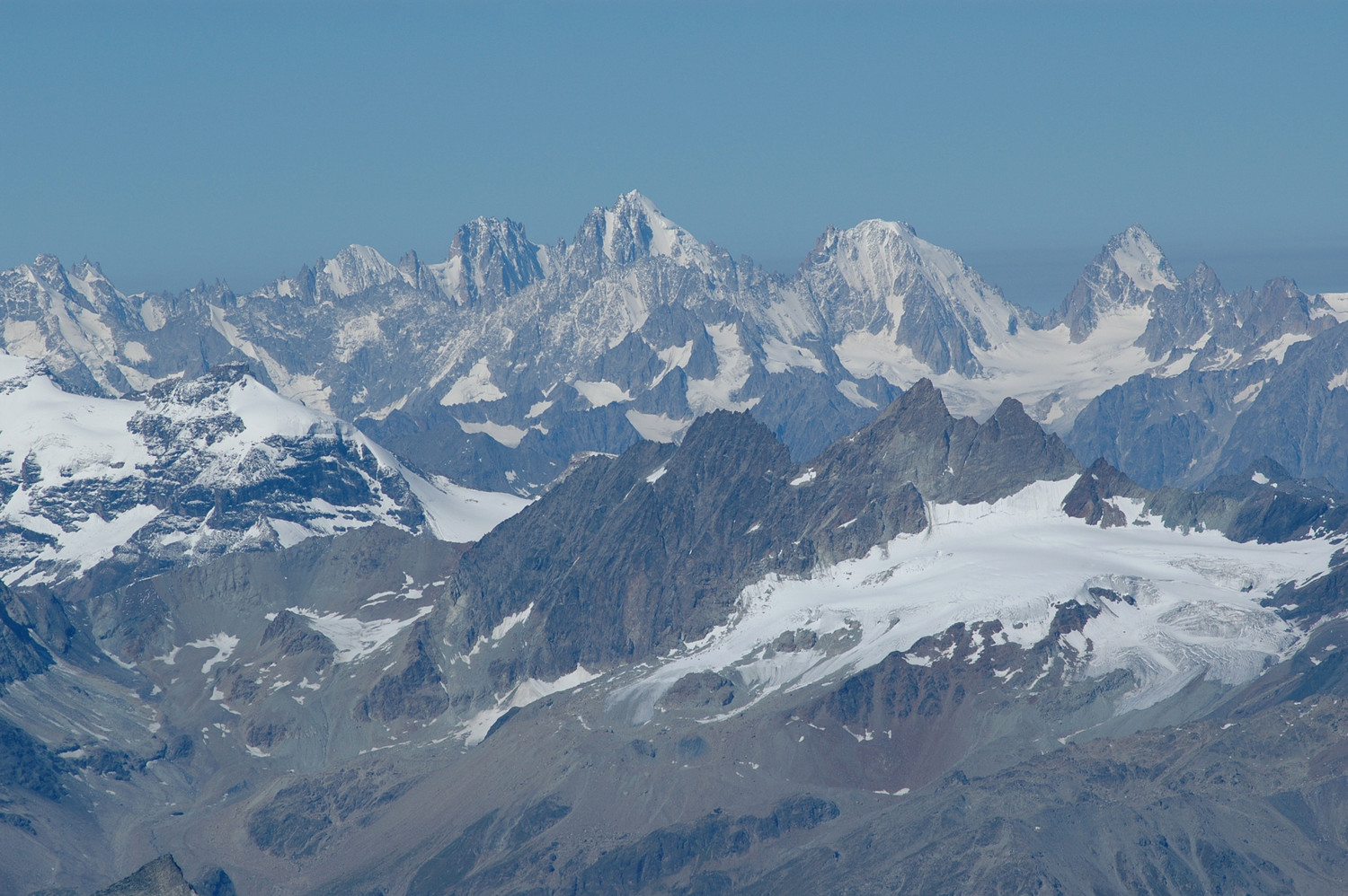 Aiguille du Midi, Courtes, Droites, Verte, Aiguille d'Argentière, Aiguille du Chardonnet E