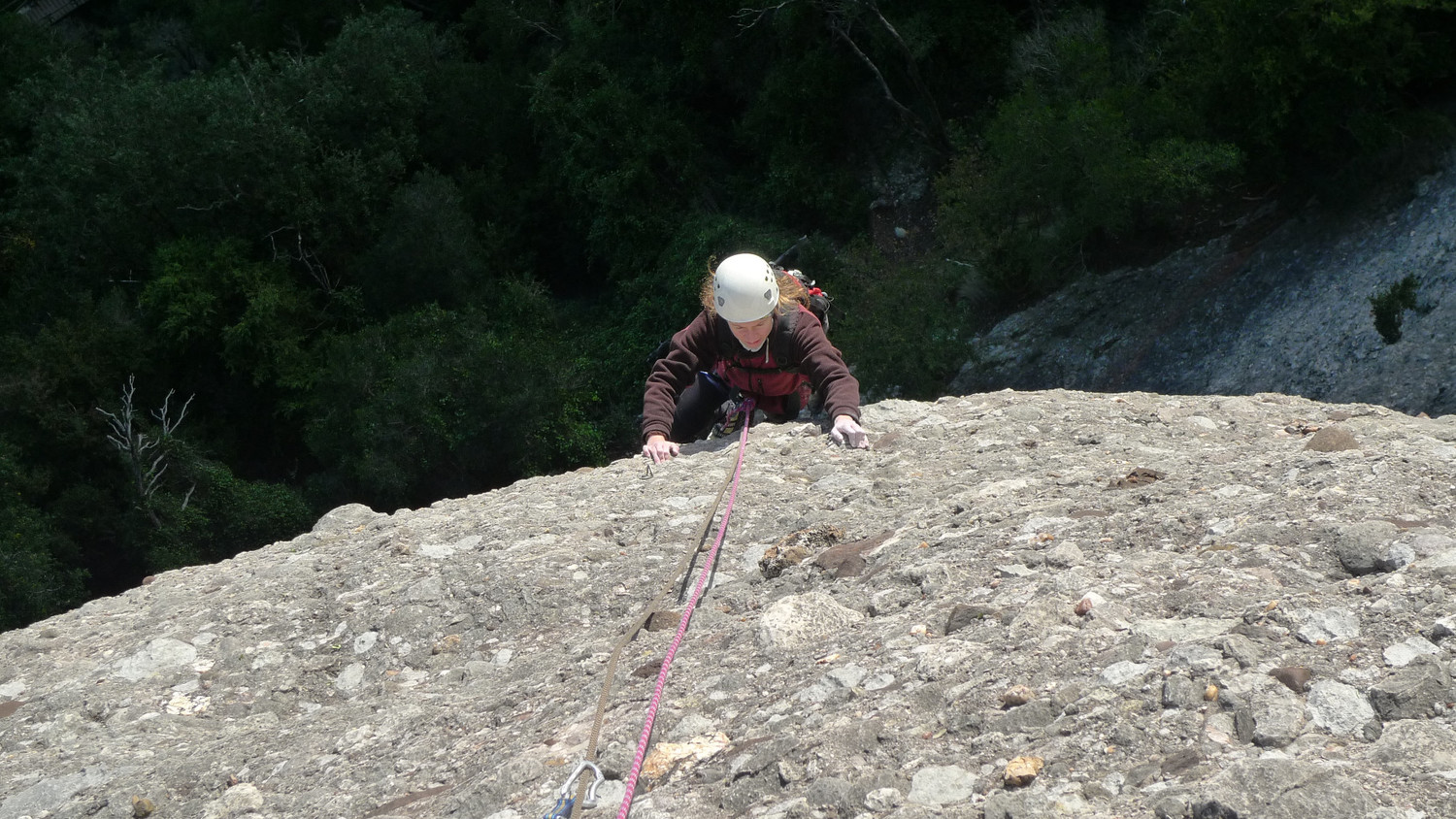 Pas de 6a+ al segon llarg de l'Àrea de Servei