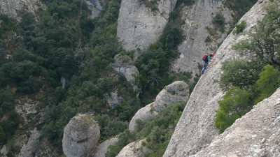 Darrer llarg a la via del Camí de l'Alzina