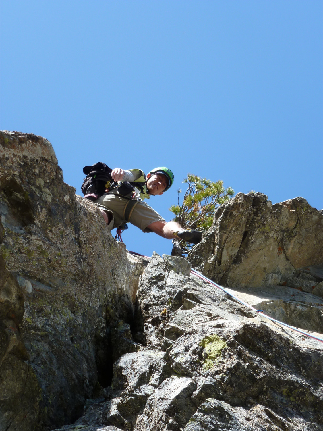 Titi à la sortie du crux de L3