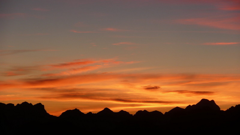 Cime du vallon, coucher de soleil.