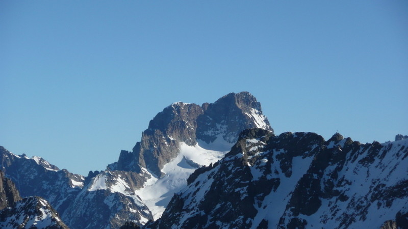 Cime du Vallon, Barre et Dôme des Ecrins.