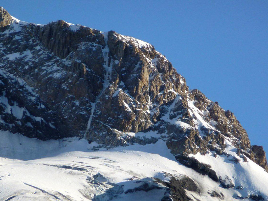 La goulotte depuis le chalet des Gardes