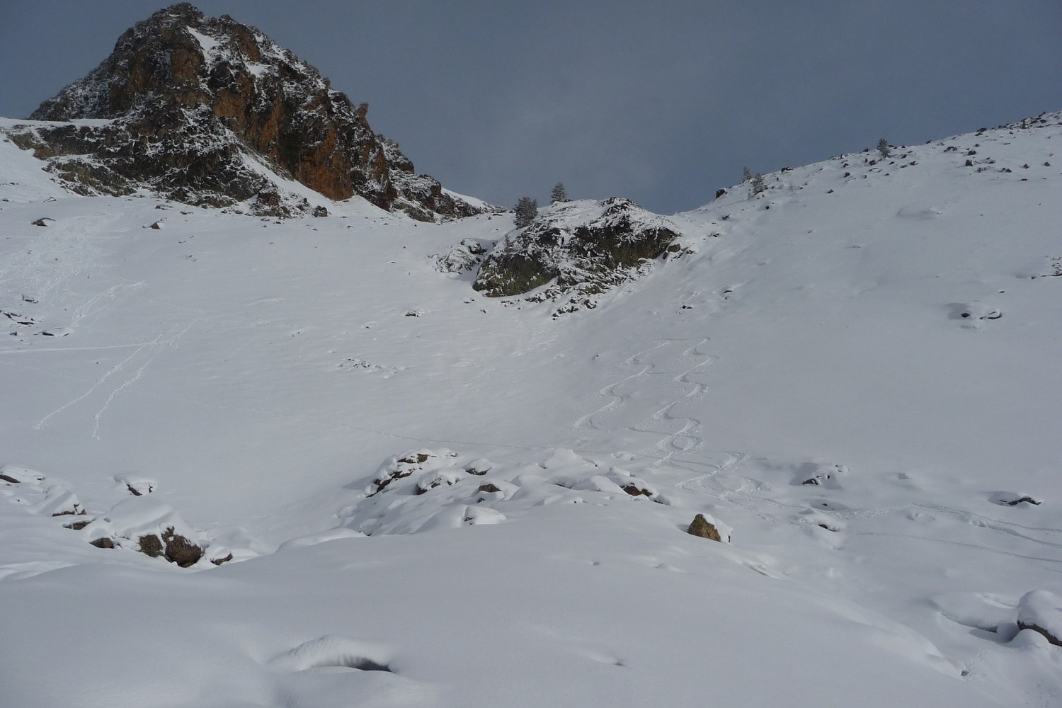 Descente de la cime de la lombarde, de la peuf