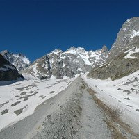 Moraine du Glacier Noir, Pic Coolidge, Barre des Ecrins, par omα
