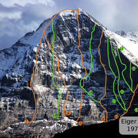 Itinéraires de la face N de l'Eiger (1970 - 1988)