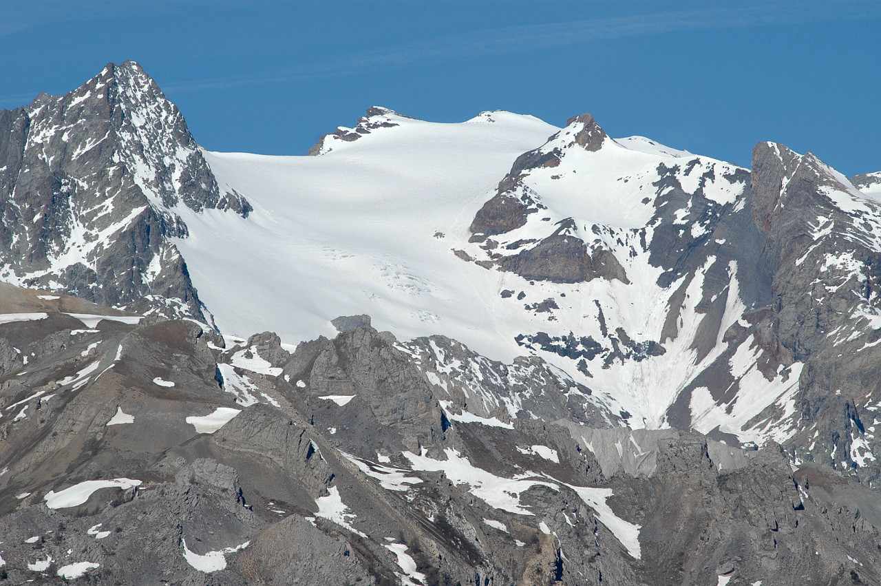 Dôme du Monêtier, Pic du Rif E, glacier de Séguret-Forant .