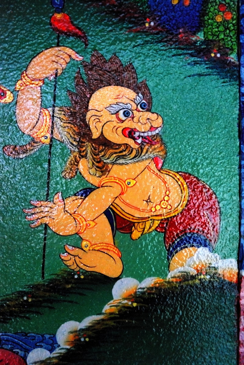 (J4) Détail du moulin à prières du Gompa de Simigaon