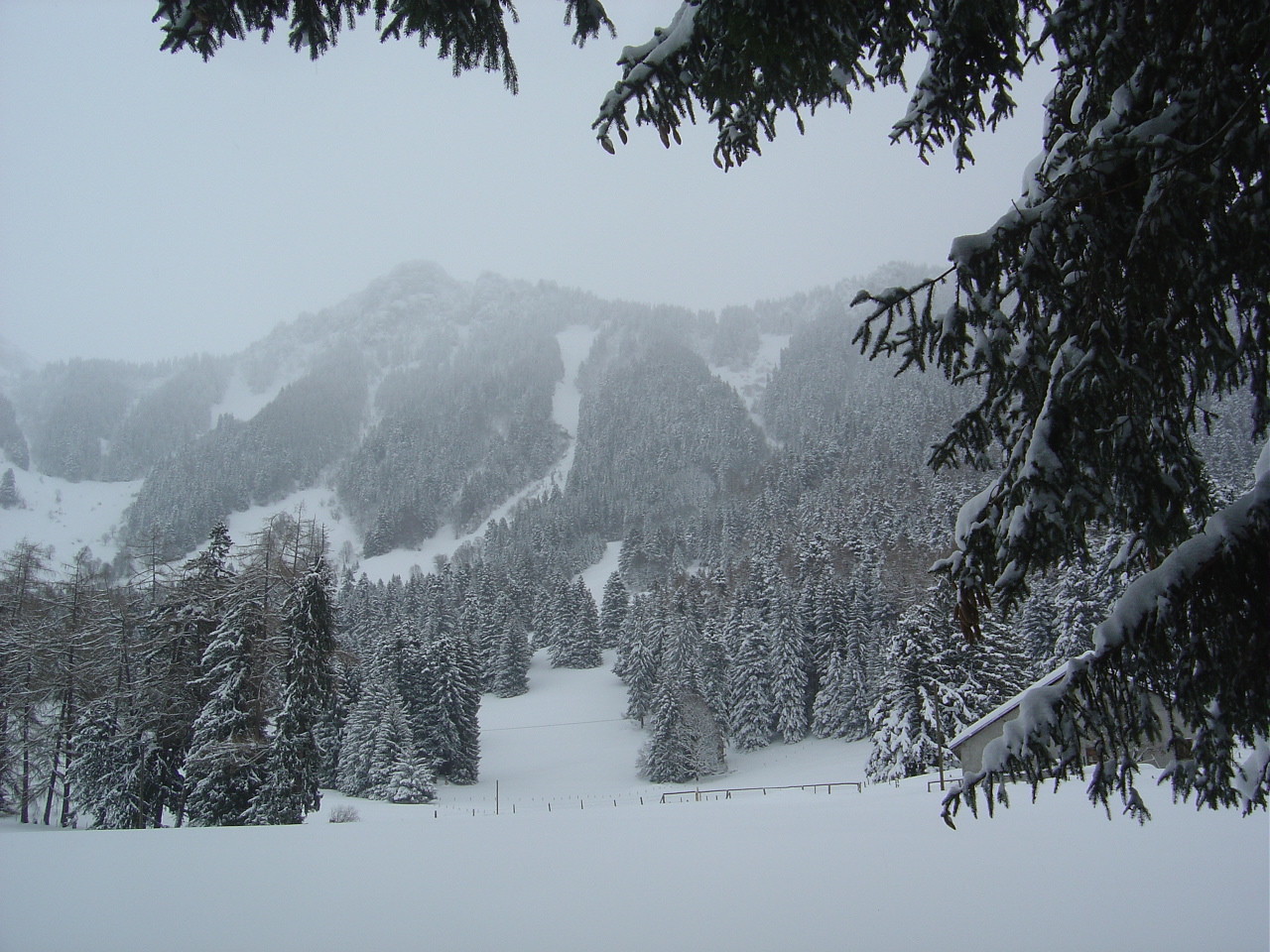 Au bas de La Praille, le 4e couloir est en forme de Y