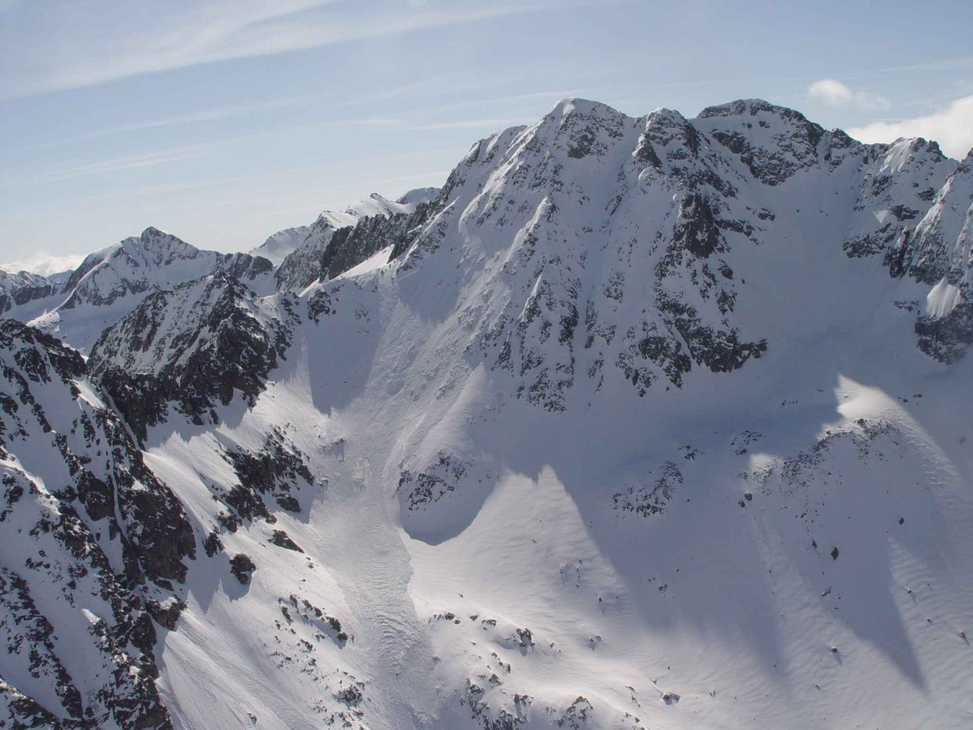 Face N de la Punta Alta le lendemain de l'avalanche