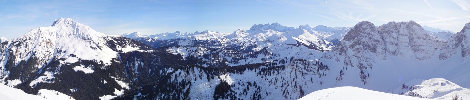 Panorama d'Ardens : Mont de Grange, Dents du Midi, Pointe de la Chavache...