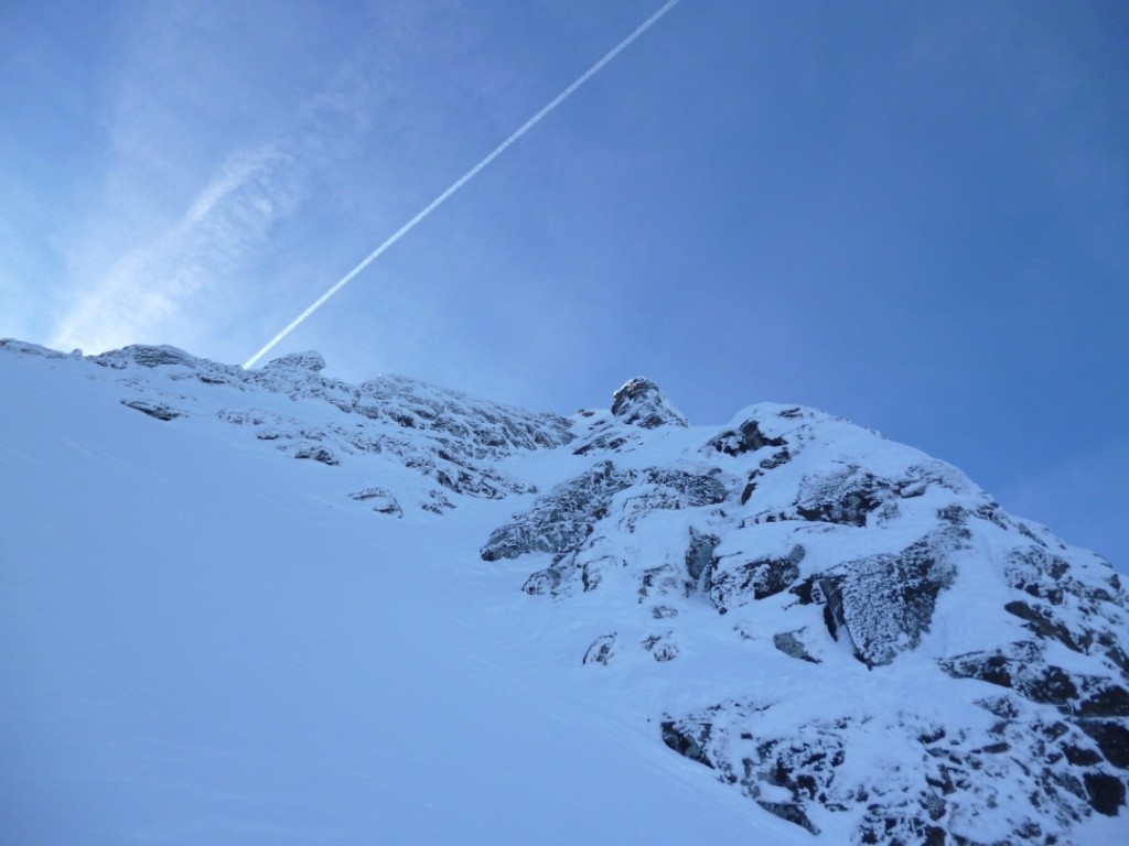 Haut du couloir : vue sur le sommet