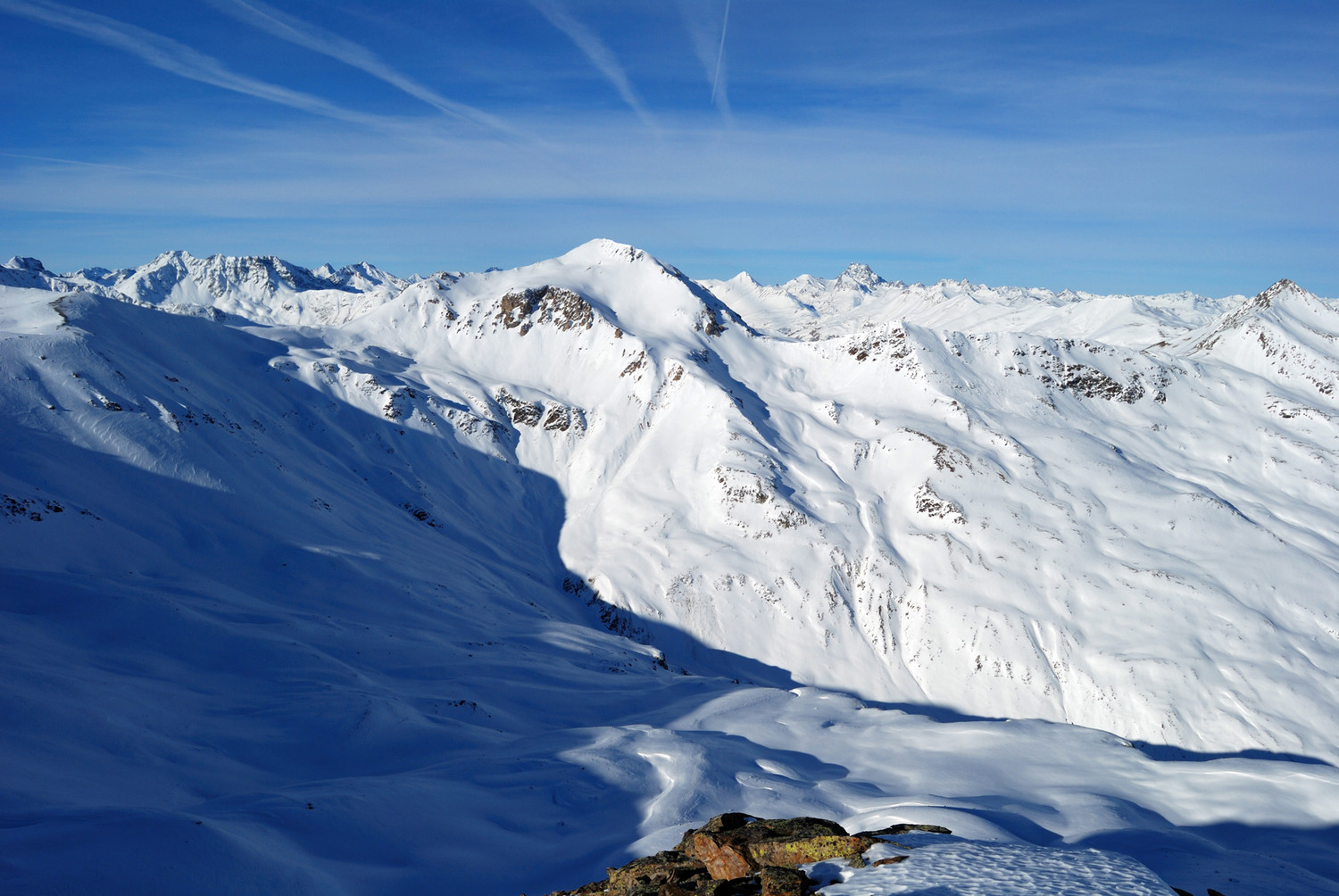 Il versante orientale del Munt Cotschen 3103 m dal Monte Campaccio 3007 m