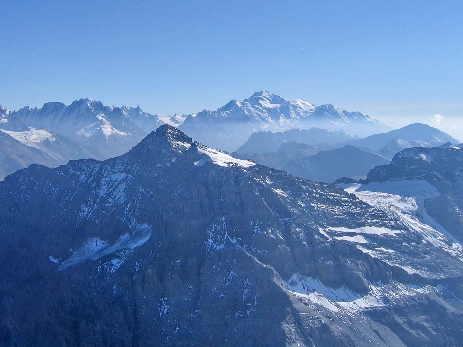 tour saliére et mt blanc, du sommet