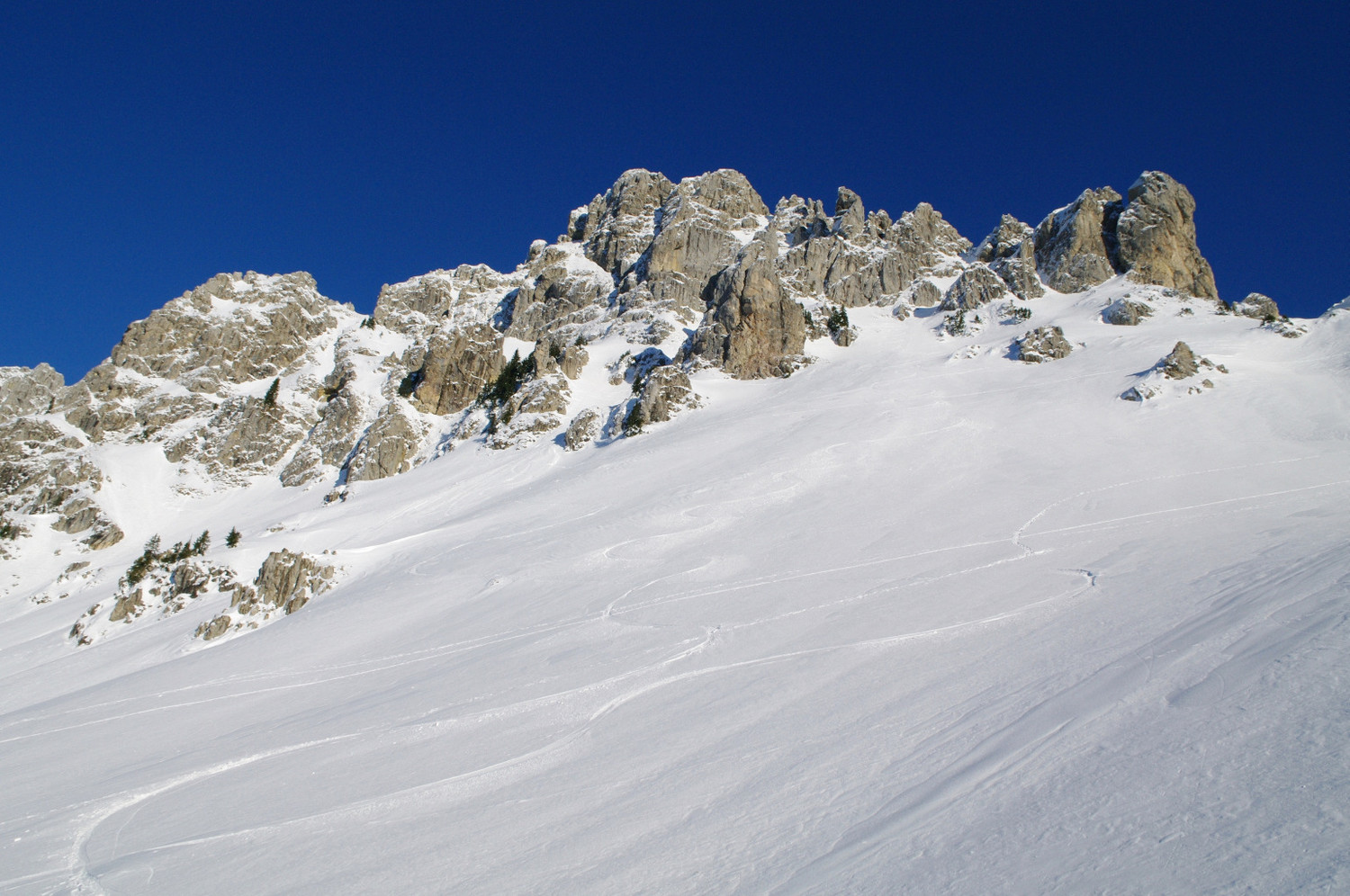 Personne et une bonne neige sur cette pente