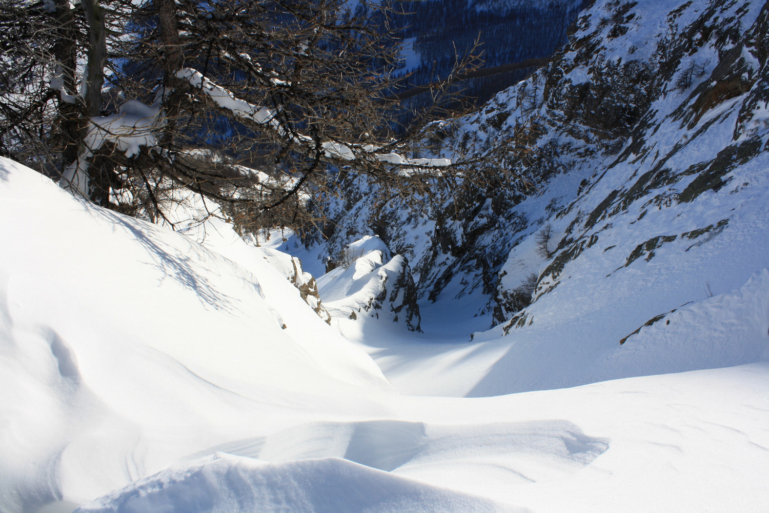 Le couloir de descente (versant E)