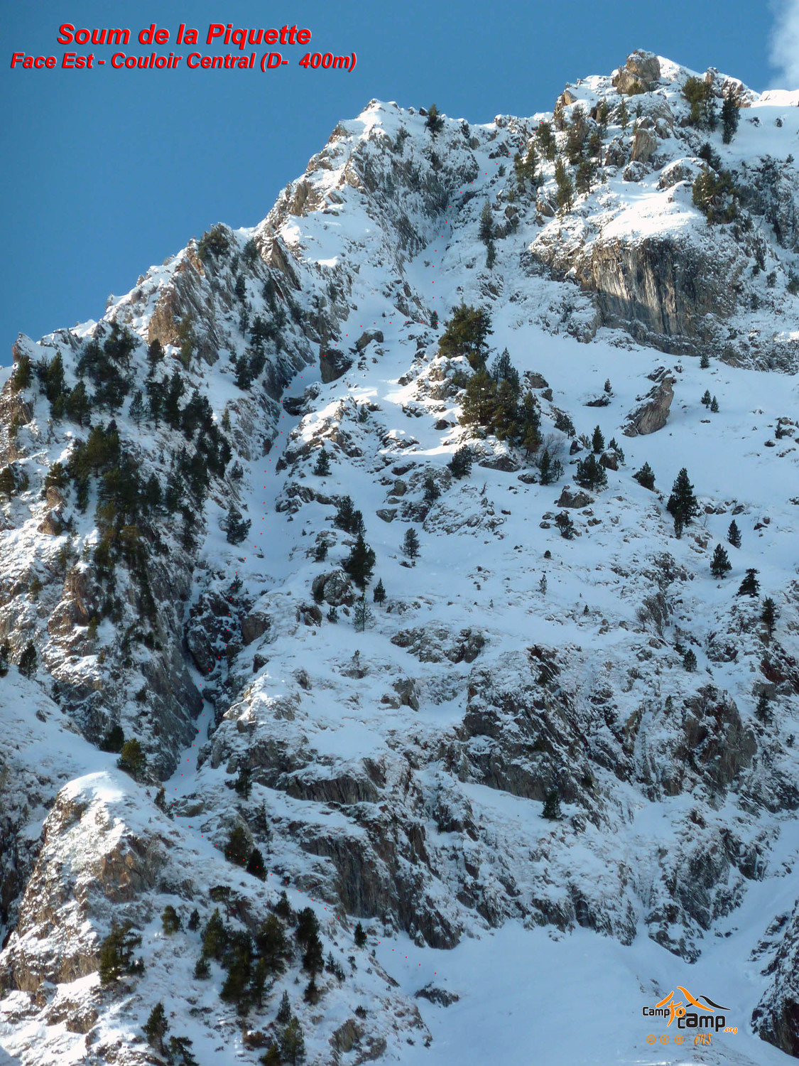 Soum de la Piquette - Face Est - Couloir Central