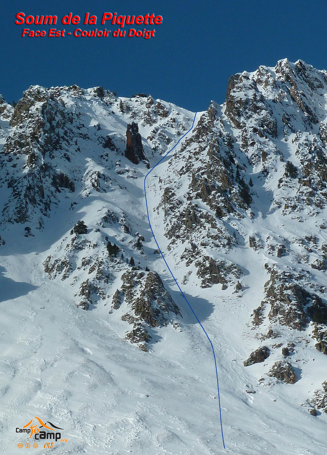 Soum de la Piquette - Face Est - Couloir du Doigt
