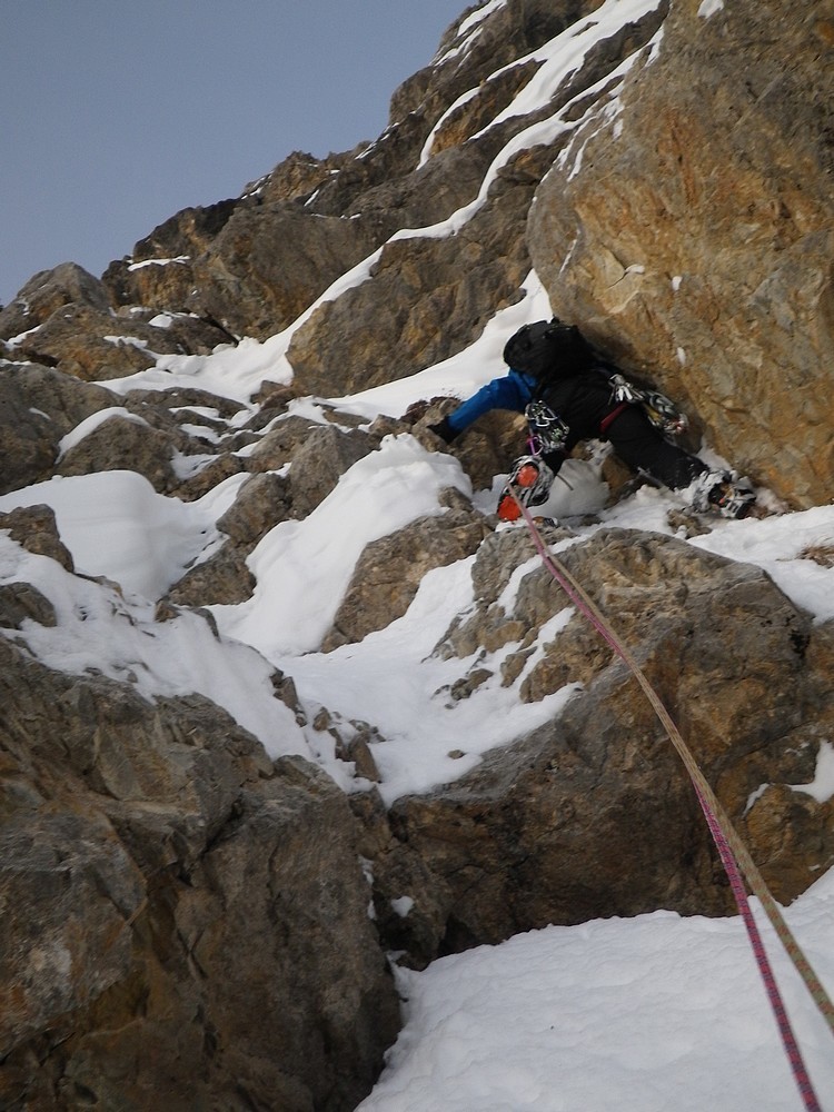 Combe La Roche - Roxy : Dans la goulotte au début de L2