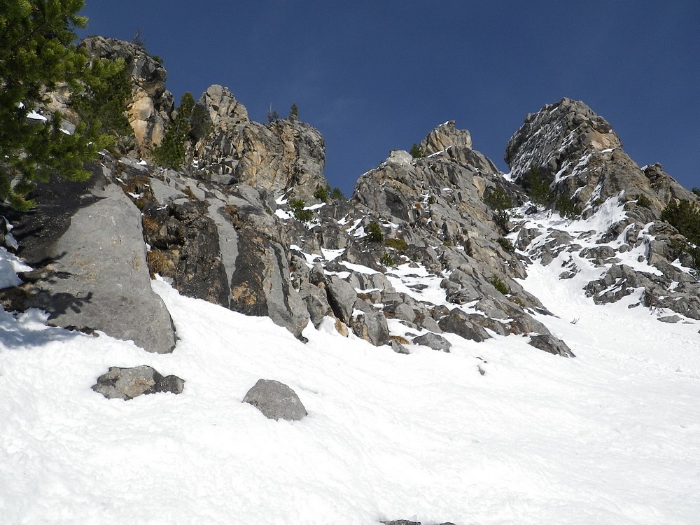 Combe La Roche - Roxy : Les couloirs de descente face S (1 rappel de 50 m)