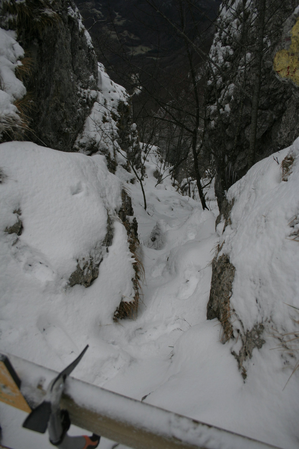 Vue depuis le haut du couloir