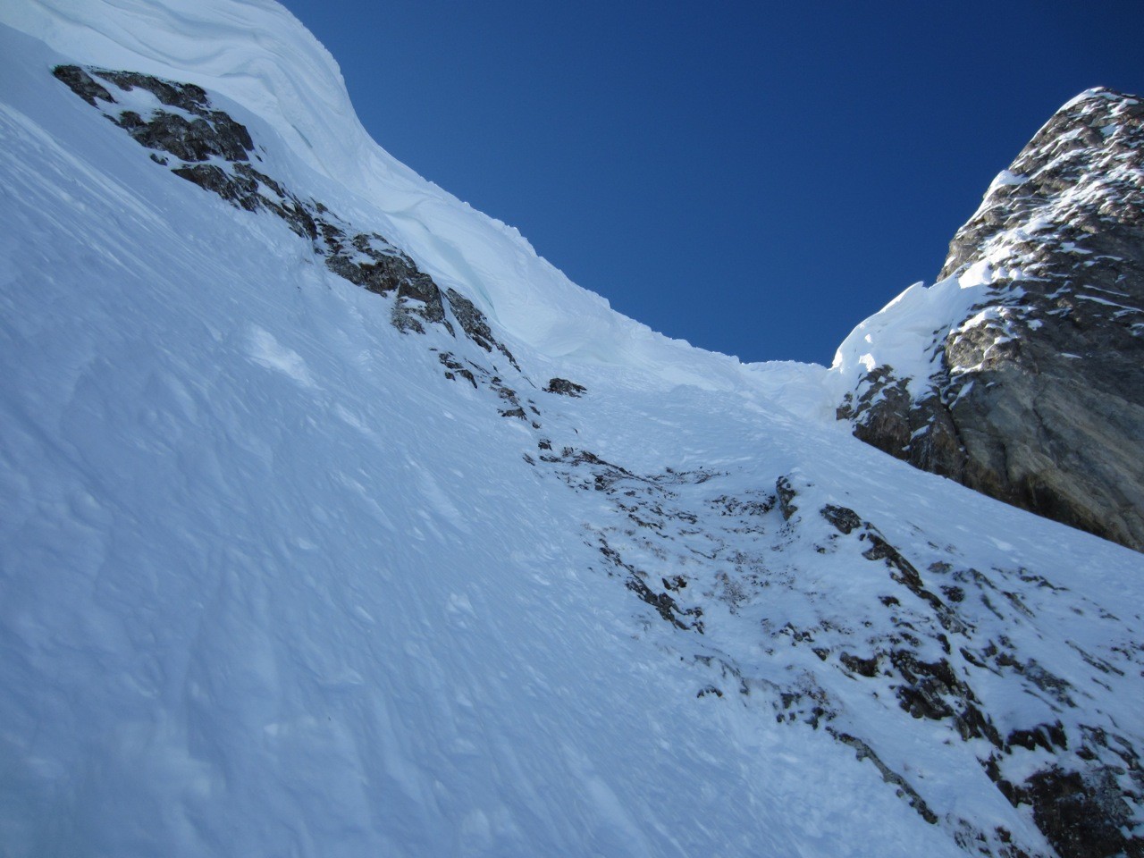la corniche et le passage qui se fait avec un rappel
