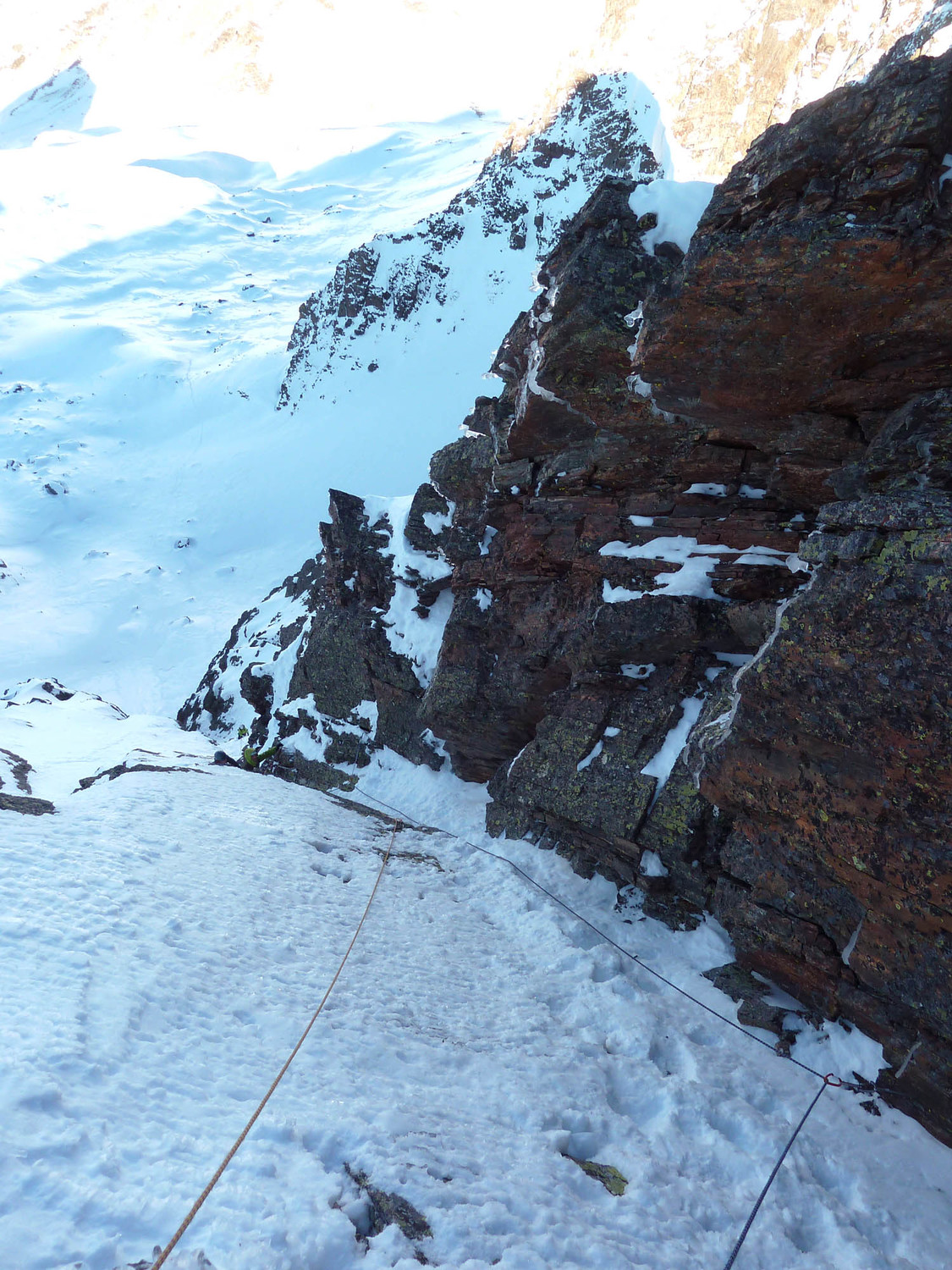 Ice dans le final, sous l'arête sommitale