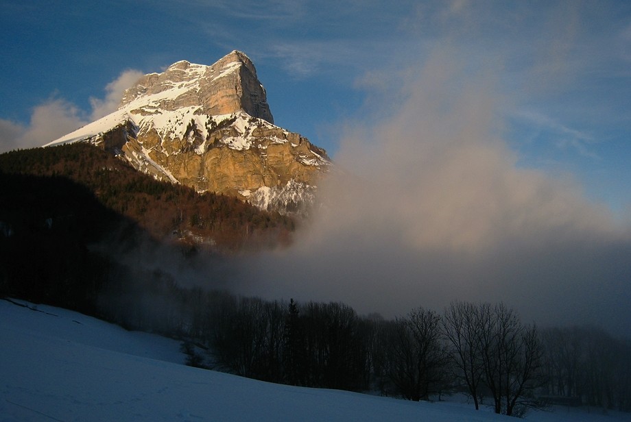 La Dent de Crolles vue du Baure, au retour