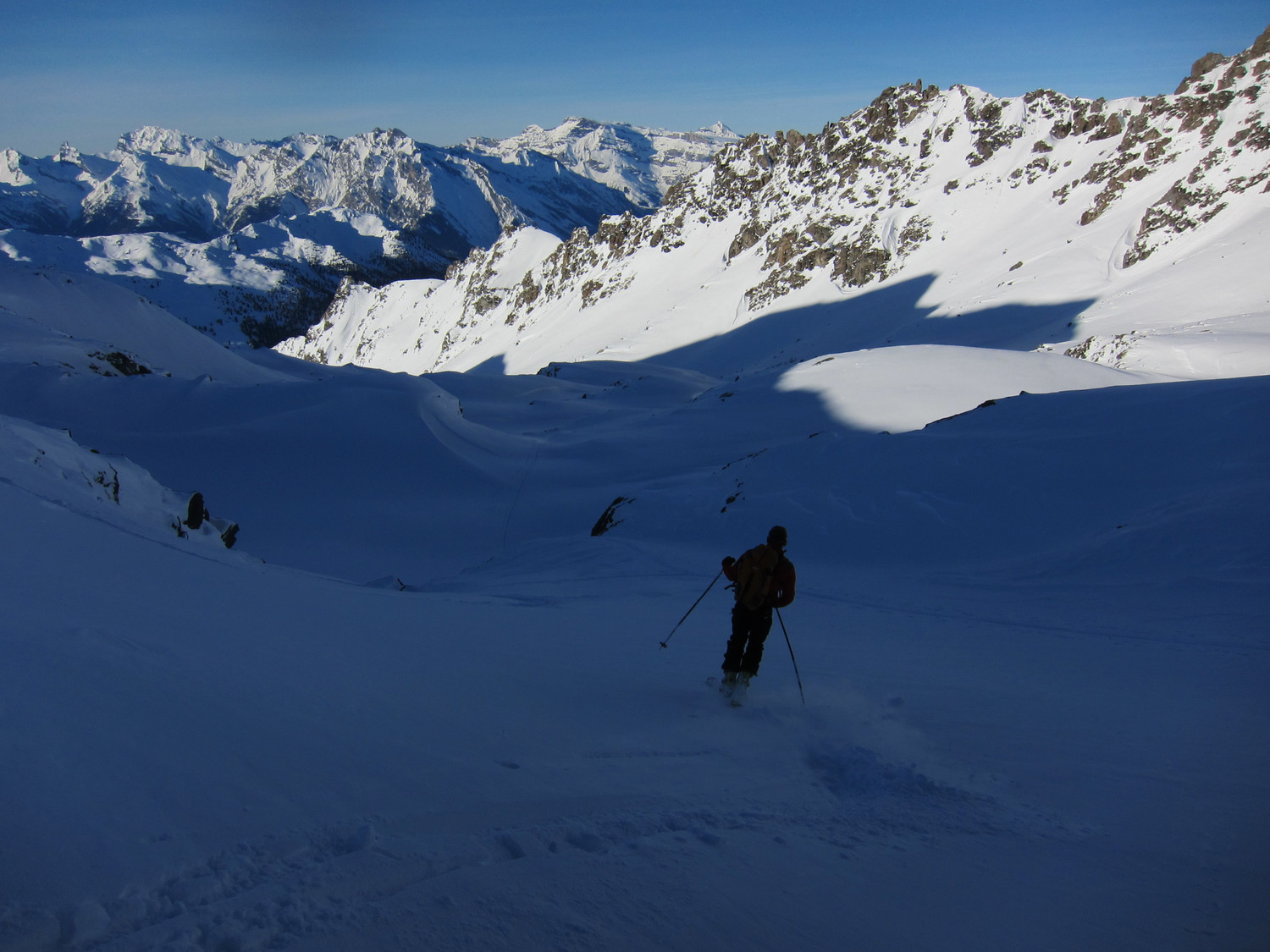 Descente à l'ombre..mais quelle neige