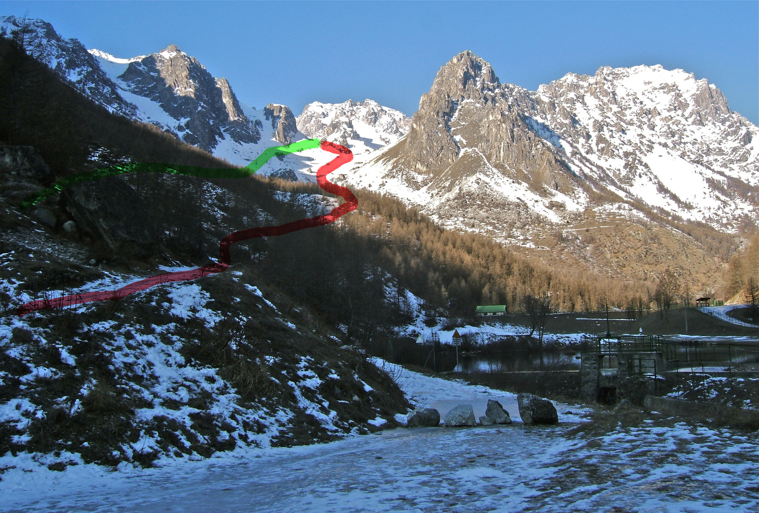 La montée jusqu'à 2100m.