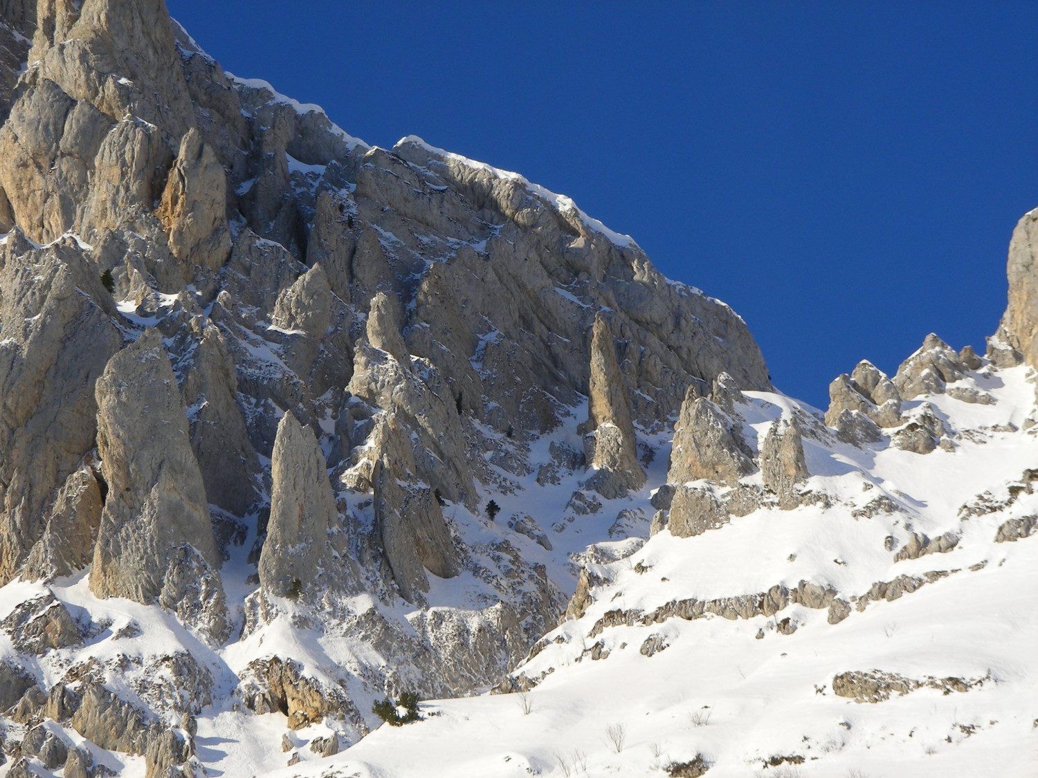 Les tours et tourelles dans lesquelles s'immisce la goulotte