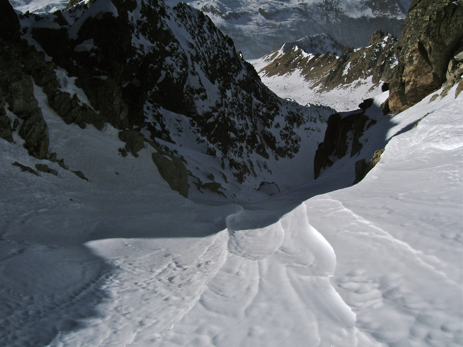 Petit couloirN que je prendrai à la descente.