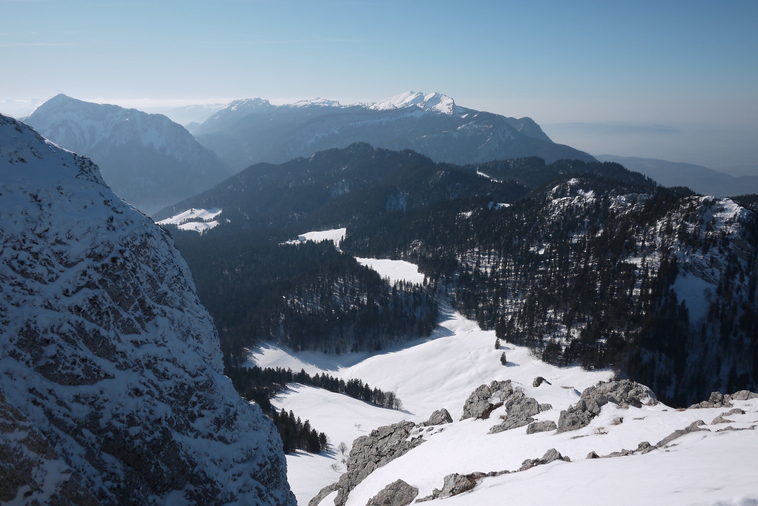 Du sommet, la Prairie du Col, et la Grande Sure