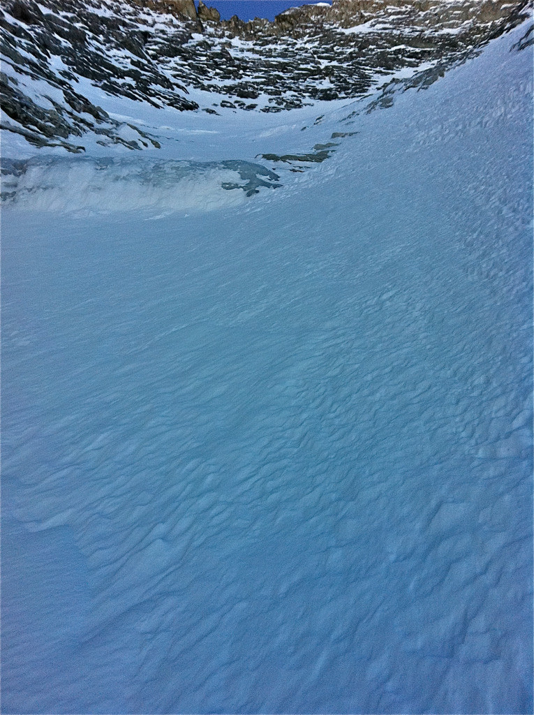 Couloir N du Tsa de l'Ano, resserrement, janvier 2012