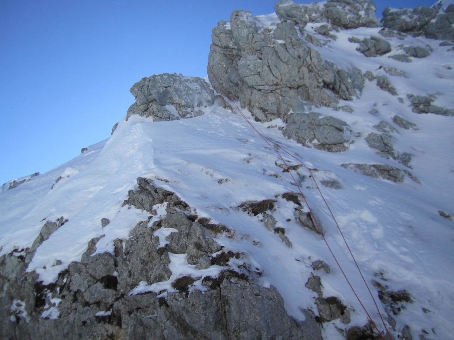 Rappel à la brèche entre la tour et le Gd Bargy