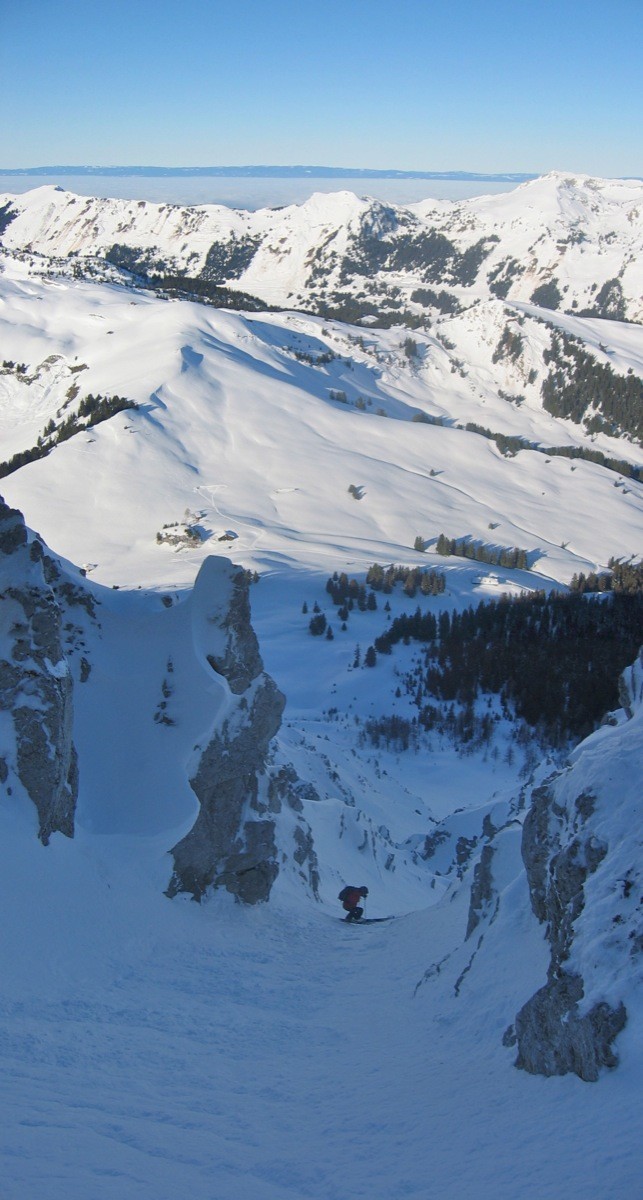 Etroiture dans la variante du couloir NW du Mont d'Or