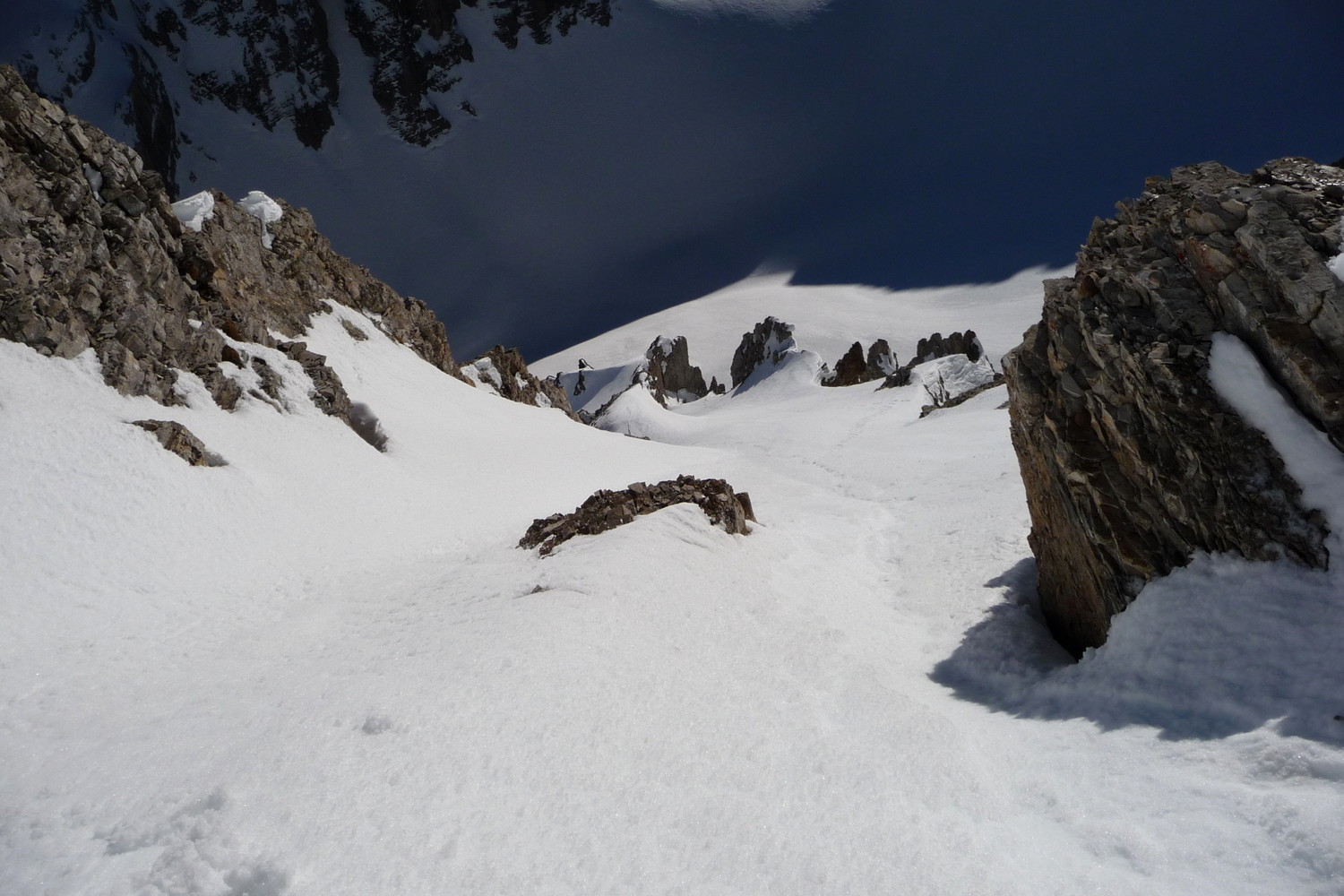 Couloir Sud du Malpasset : étroiture du haut.