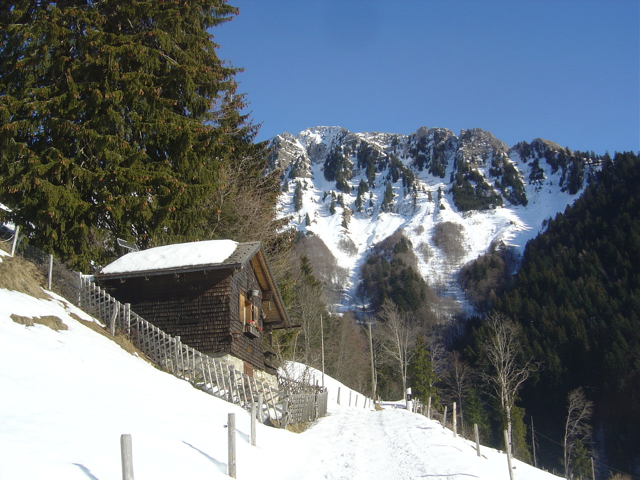 La route de Jaman, après le chalet de Jor.