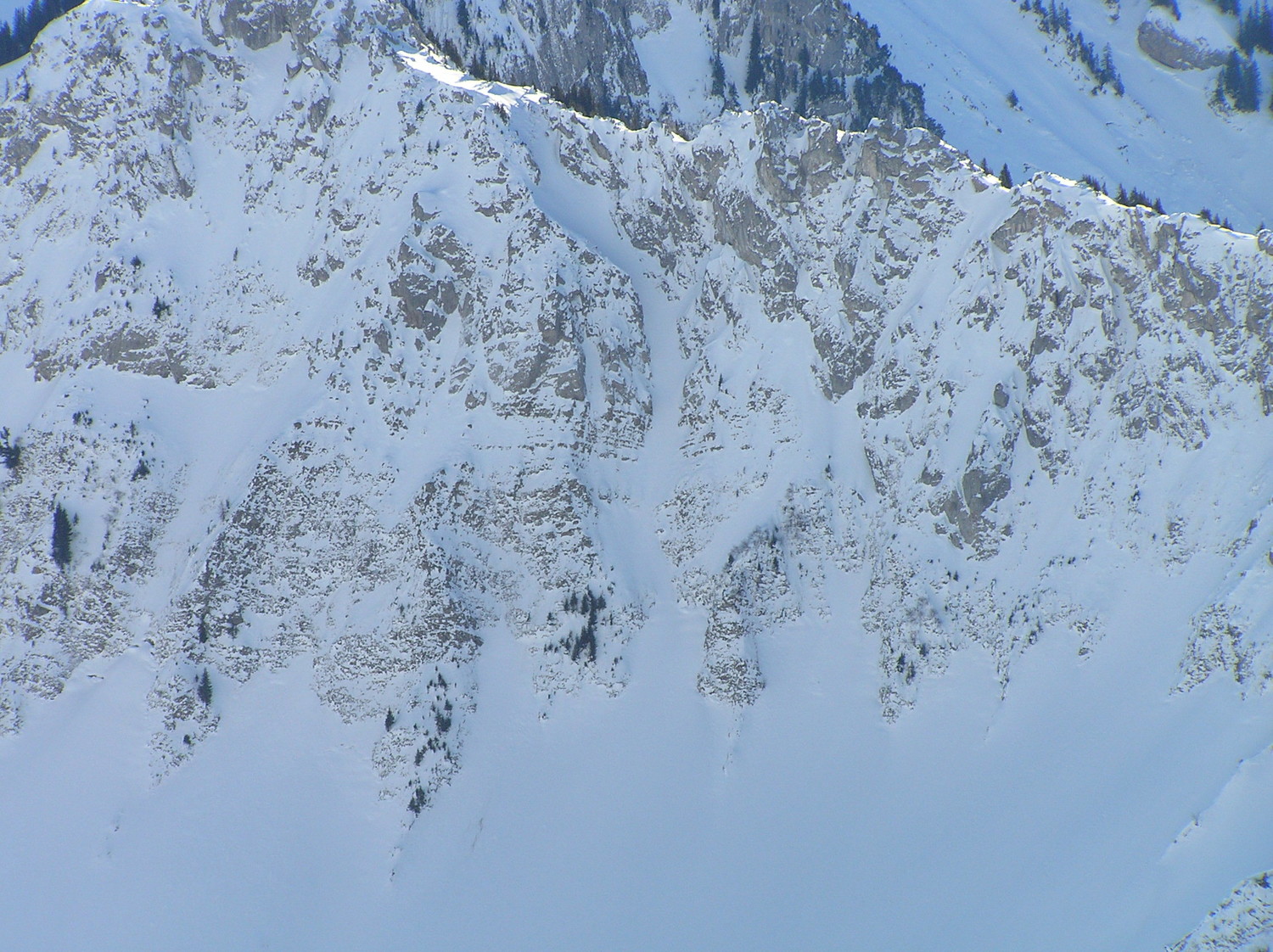 Couloir du Serpent depuis le sommet des Cornettes de Bise