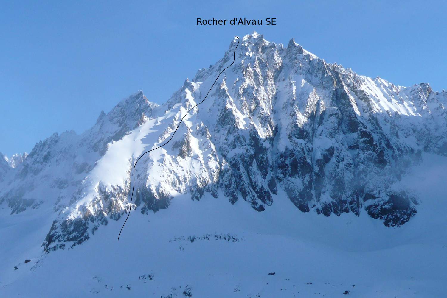 Rocher d'Alvau SE - Face SE