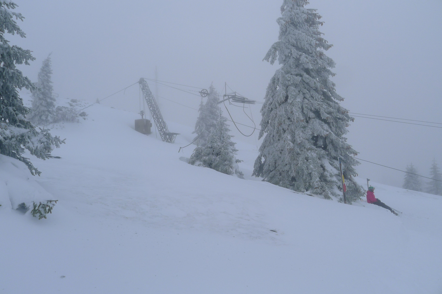 Terminus devant l'arrivée du téléski de la Dent de Vaulion