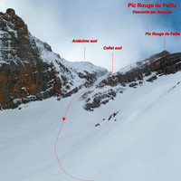 Pic Rouge de Pailla - Redescente versant Estaubé depuis le collet sud