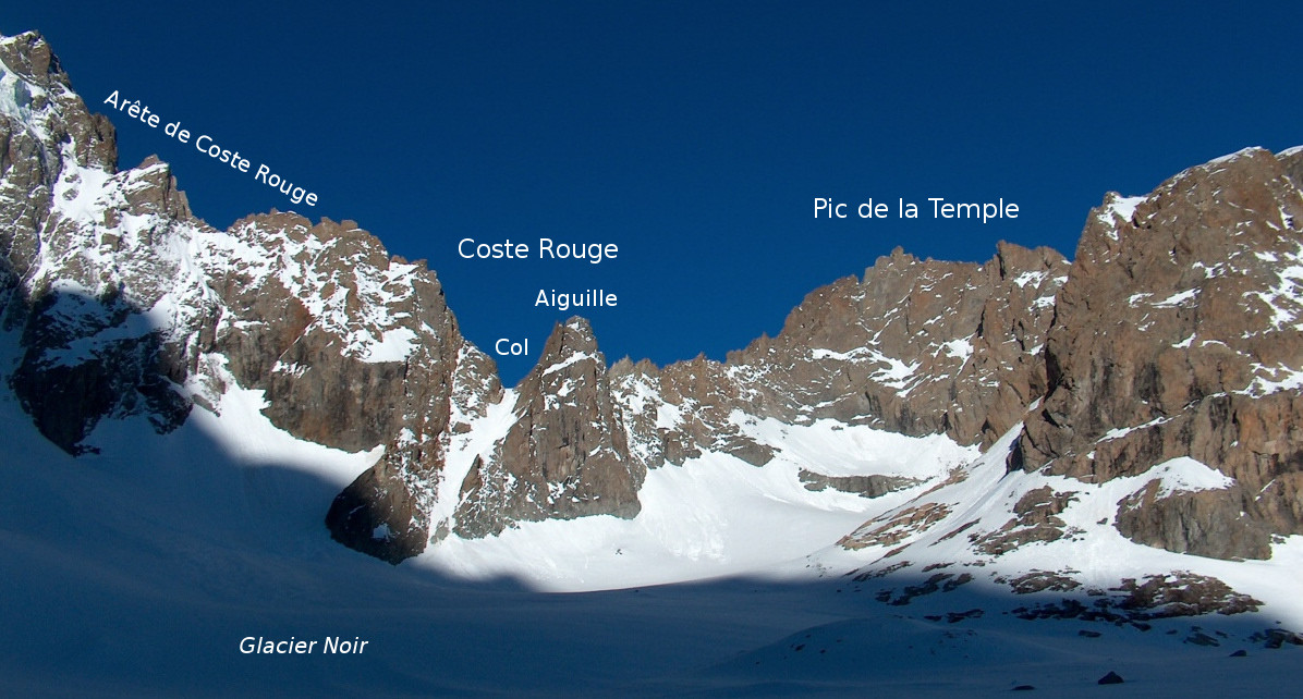 Coste Rouge depuis le glacier Noir