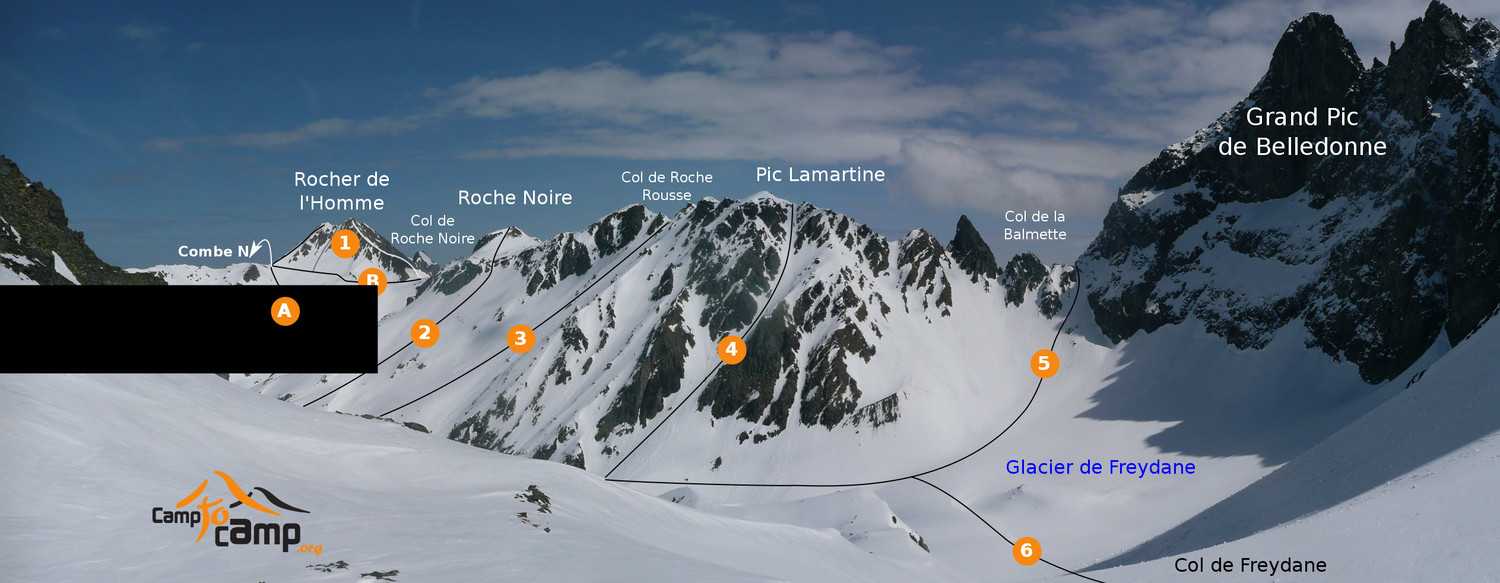 Freydane Col de Blamette - Pic Lamartine - Rocher de l'Homme