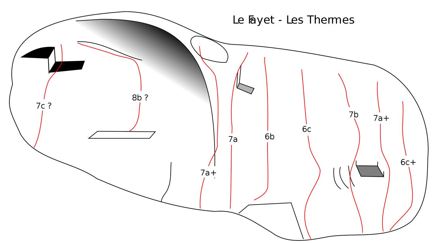 Topo Falaise : Les Thermes, Le Fayet