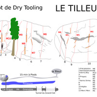 Topo dry-tooling Tilleul (La Grave)